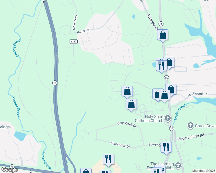 map of restaurants, bars, coffee shops, grocery stores, and more near 7558 Townsend Drive in Denver