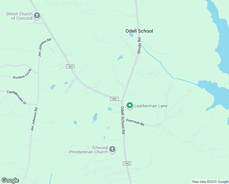 map of restaurants, bars, coffee shops, grocery stores, and more near 3452 Odell School Road in Concord