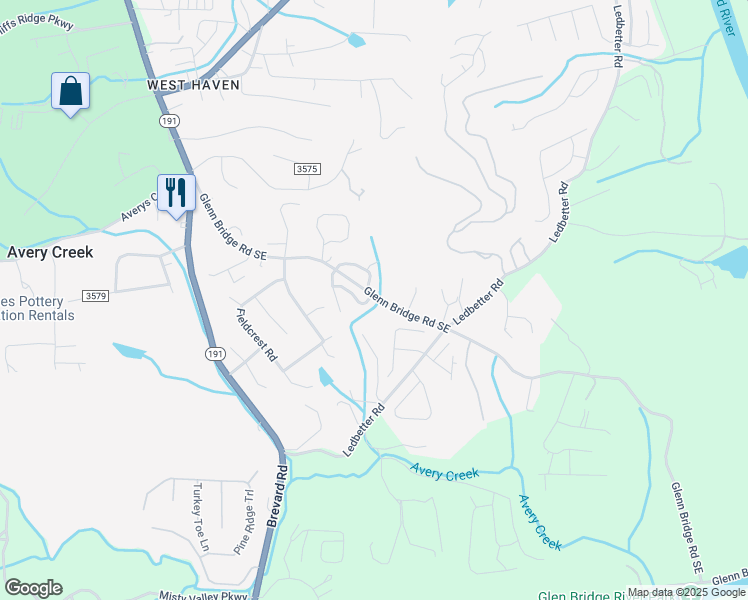 map of restaurants, bars, coffee shops, grocery stores, and more near 27 Kaylor Drive in Arden
