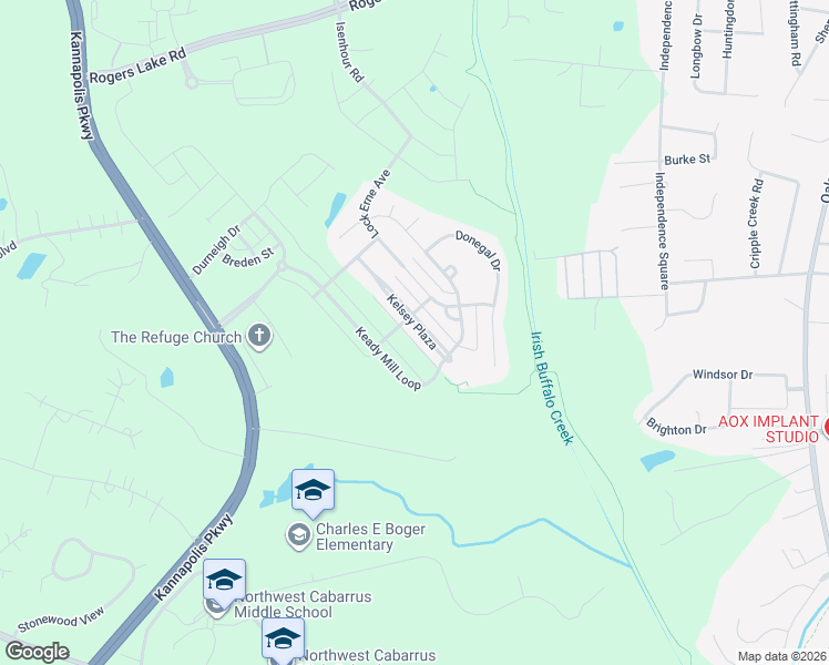 map of restaurants, bars, coffee shops, grocery stores, and more near 3159 Kelsey Plaza in Kannapolis