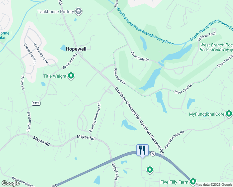 map of restaurants, bars, coffee shops, grocery stores, and more near in Davidson