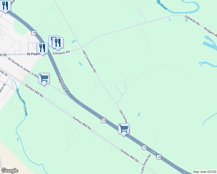 map of restaurants, bars, coffee shops, grocery stores, and more near 1981 Old Cornwallis Road in Princeton