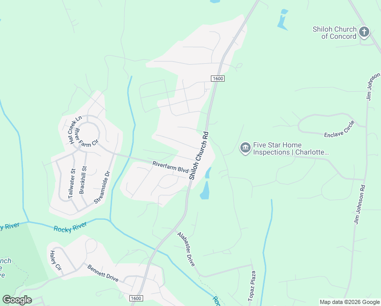 map of restaurants, bars, coffee shops, grocery stores, and more near 3482 Shiloh Church Road in Davidson