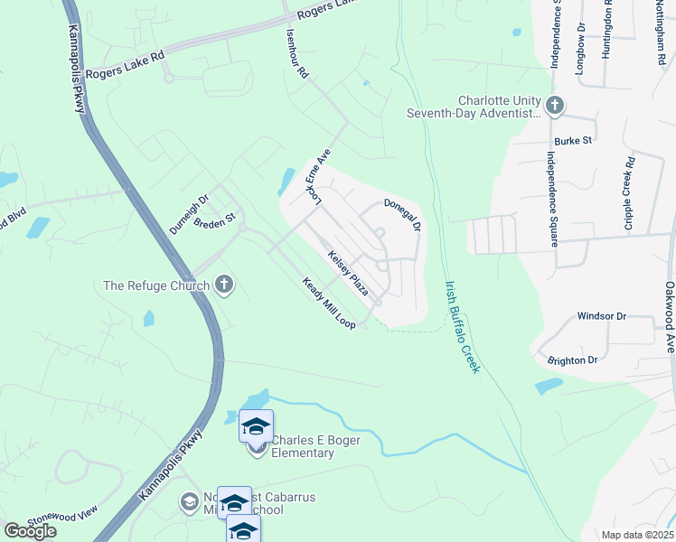 map of restaurants, bars, coffee shops, grocery stores, and more near 3203 Kelsey Plaza in Kannapolis