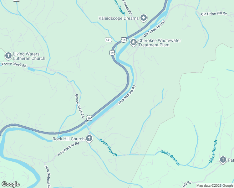 map of restaurants, bars, coffee shops, grocery stores, and more near 1748 Bird Town Road in Cherokee