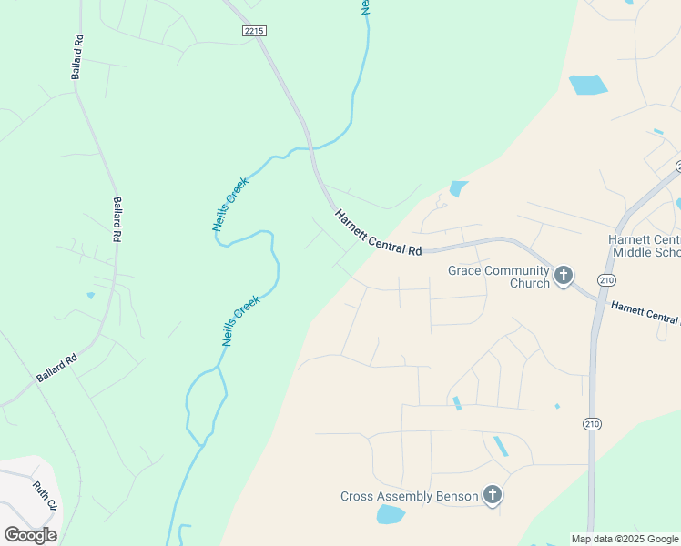map of restaurants, bars, coffee shops, grocery stores, and more near 117 Bark Way in Angier
