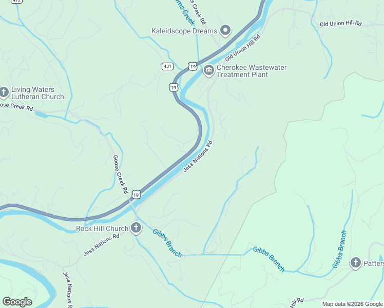 map of restaurants, bars, coffee shops, grocery stores, and more near 1709 Bird Town Road in Cherokee
