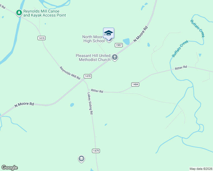 map of restaurants, bars, coffee shops, grocery stores, and more near 115 Lakey Siding Road in Robbins