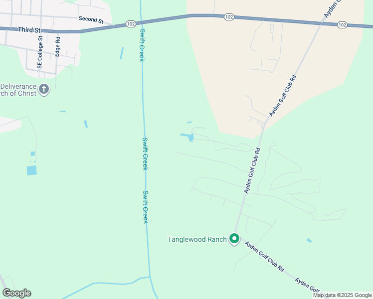 map of restaurants, bars, coffee shops, grocery stores, and more near 821 Country Club Drive in Ayden