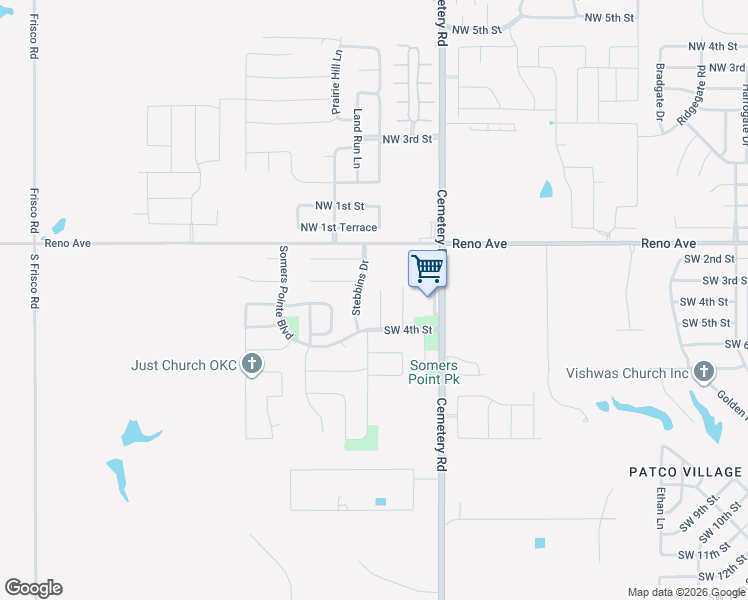 map of restaurants, bars, coffee shops, grocery stores, and more near 304 Durkee Road in Yukon