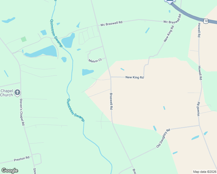 map of restaurants, bars, coffee shops, grocery stores, and more near 1030 Braswell Road in Smithfield