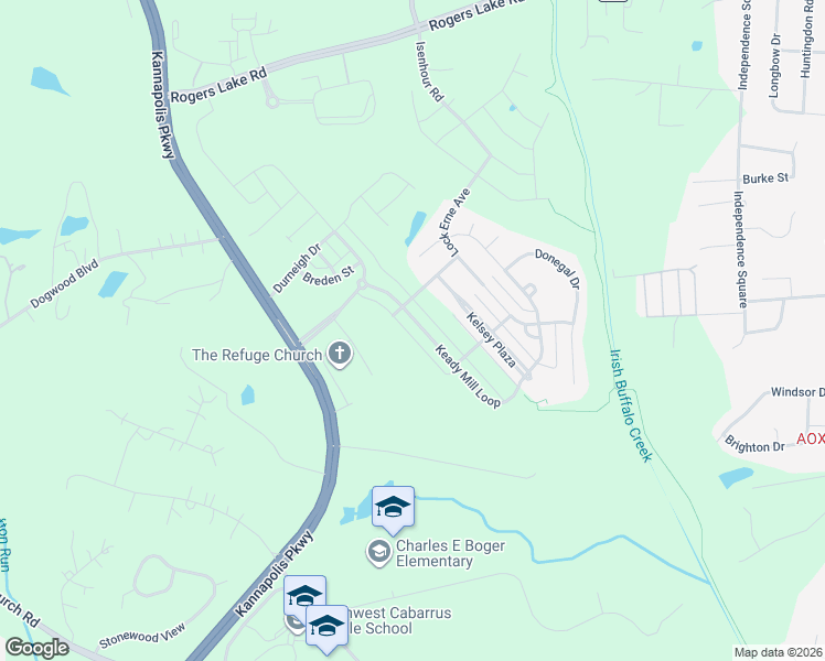 map of restaurants, bars, coffee shops, grocery stores, and more near 3351 Keady Mill Loop in Kannapolis