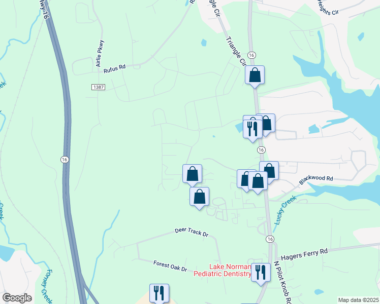map of restaurants, bars, coffee shops, grocery stores, and more near Twin River Drive in Lincoln County