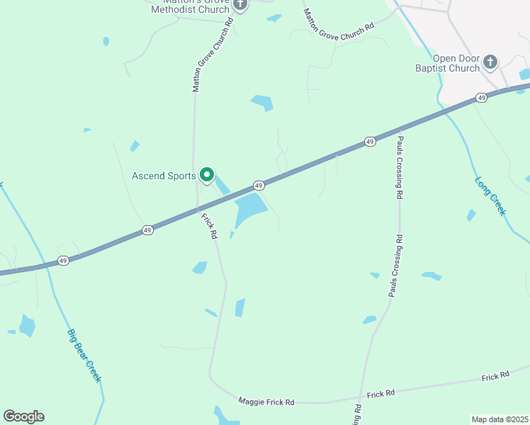 map of restaurants, bars, coffee shops, grocery stores, and more near 24236 North Carolina 49 in Gold Hill