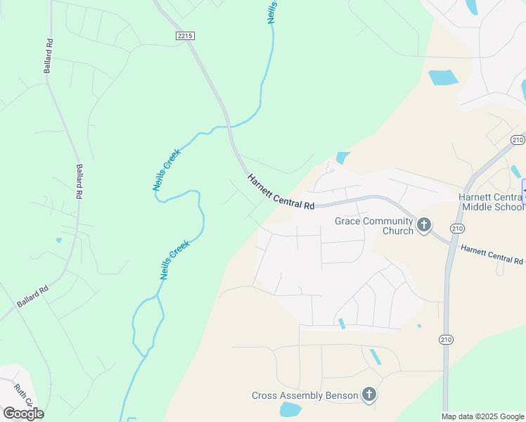 map of restaurants, bars, coffee shops, grocery stores, and more near 59 Bark Way in Angier