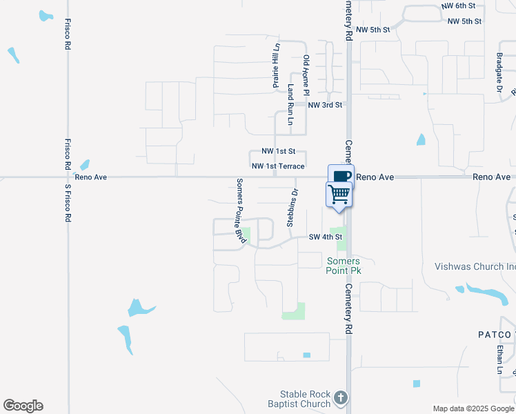 map of restaurants, bars, coffee shops, grocery stores, and more near 13208 Southwest 2nd Street in Yukon