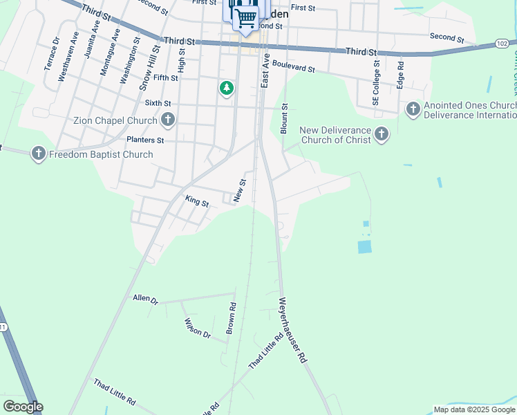 map of restaurants, bars, coffee shops, grocery stores, and more near 4432 East Ave in Ayden