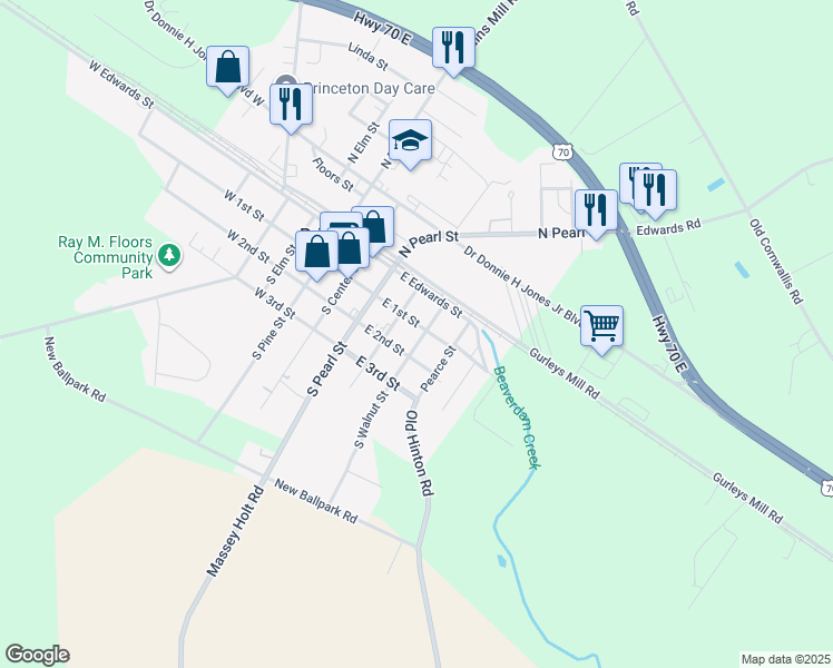 map of restaurants, bars, coffee shops, grocery stores, and more near 308 East 1st Street in Princeton