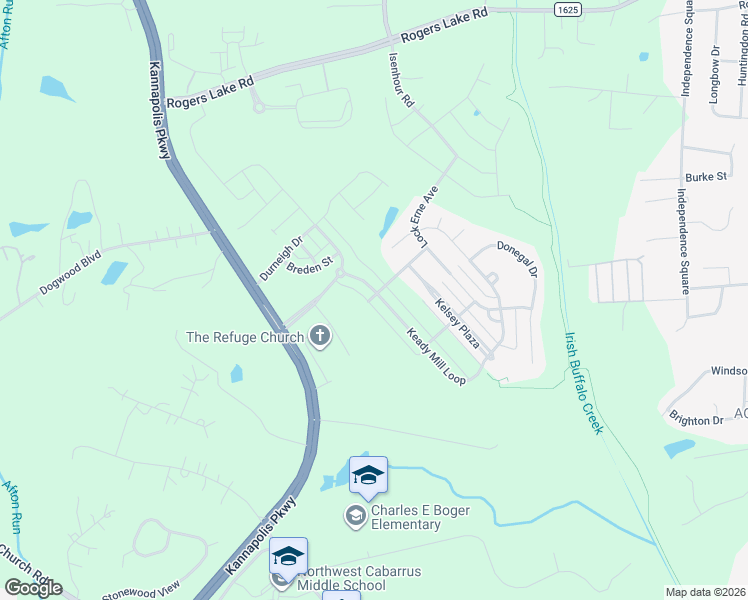 map of restaurants, bars, coffee shops, grocery stores, and more near 3351 Keady Mill Loop in Kannapolis