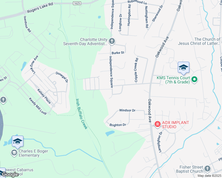 map of restaurants, bars, coffee shops, grocery stores, and more near 2002 Independence Square in Kannapolis