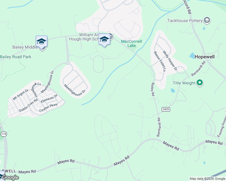 map of restaurants, bars, coffee shops, grocery stores, and more near 18325 Doves Crest Road in Cornelius