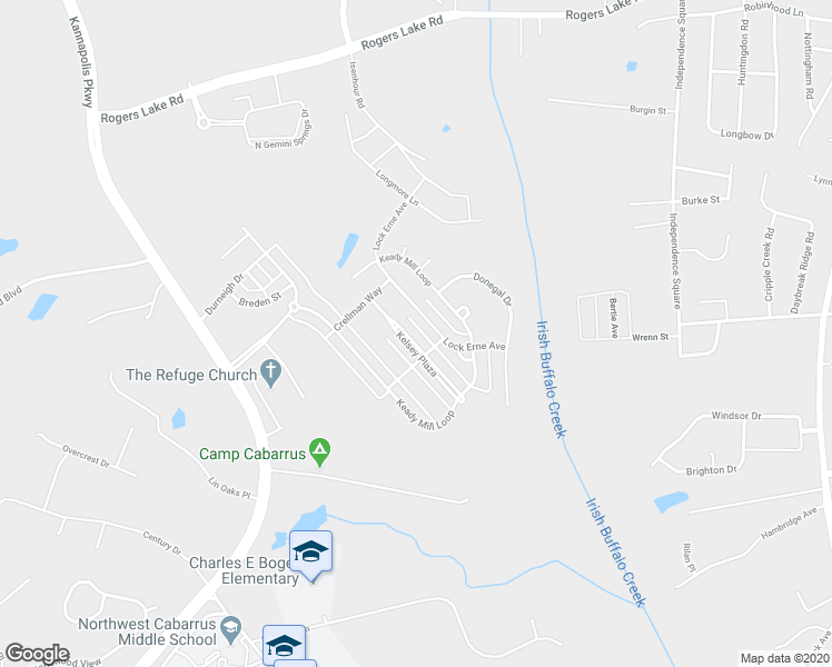 map of restaurants, bars, coffee shops, grocery stores, and more near 3232 Kelsey Plaza in Kannapolis
