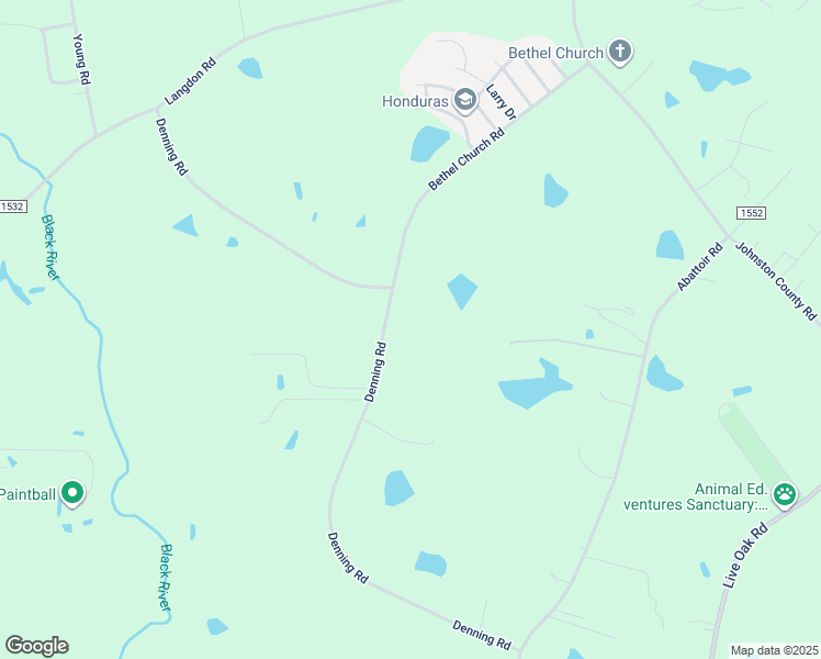map of restaurants, bars, coffee shops, grocery stores, and more near 753 Denning Road in Angier