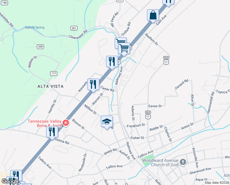 map of restaurants, bars, coffee shops, grocery stores, and more near 1914 Palos Street in Athens