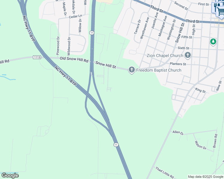 map of restaurants, bars, coffee shops, grocery stores, and more near 4460 Magellan Court in Ayden