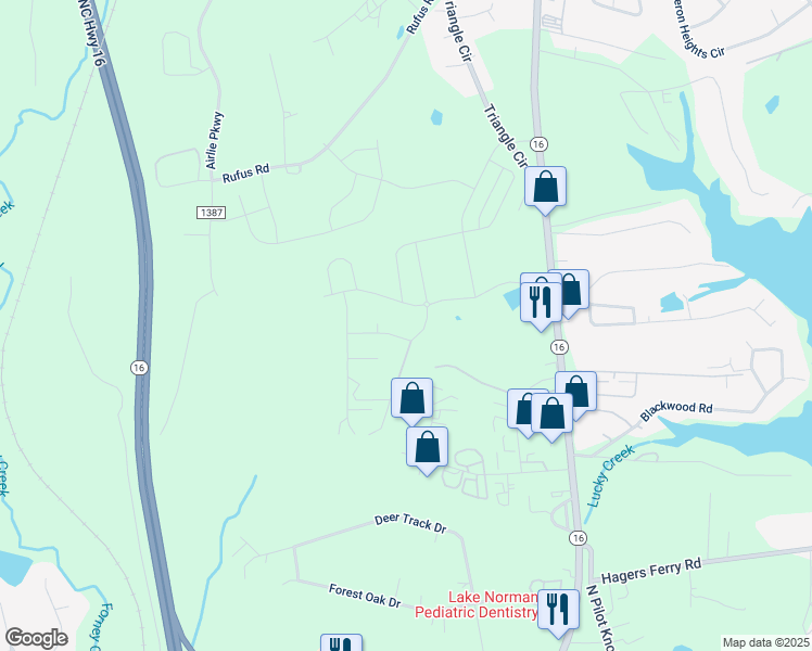 map of restaurants, bars, coffee shops, grocery stores, and more near Twin River Drive in Lincoln County