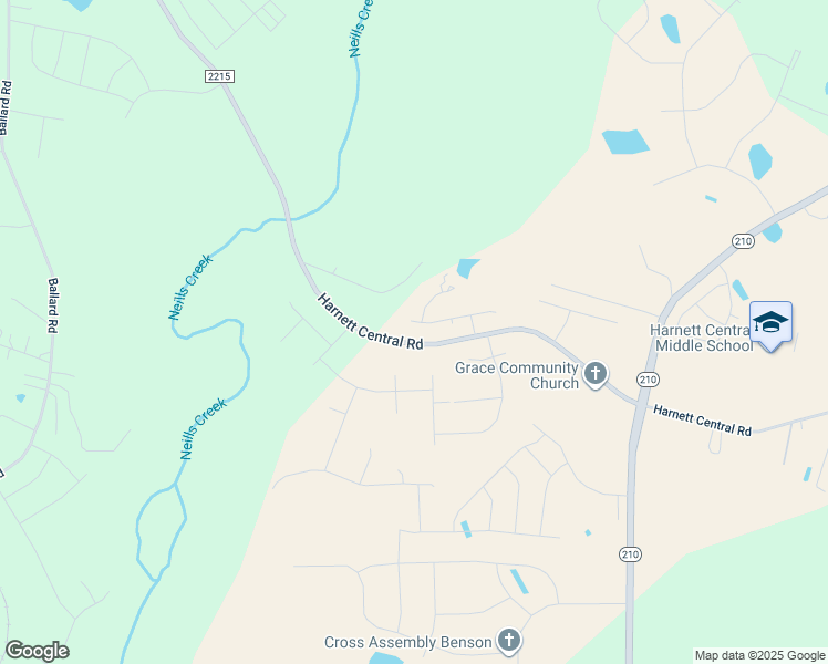 map of restaurants, bars, coffee shops, grocery stores, and more near 187 Farrah-Shea Way in Angier