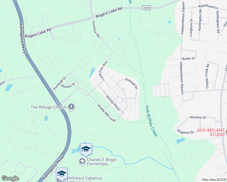 map of restaurants, bars, coffee shops, grocery stores, and more near 3232 Kelsey Plaza in Kannapolis