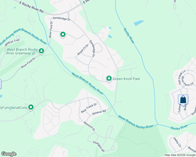 map of restaurants, bars, coffee shops, grocery stores, and more near 18202 Old Arbor Court in Davidson