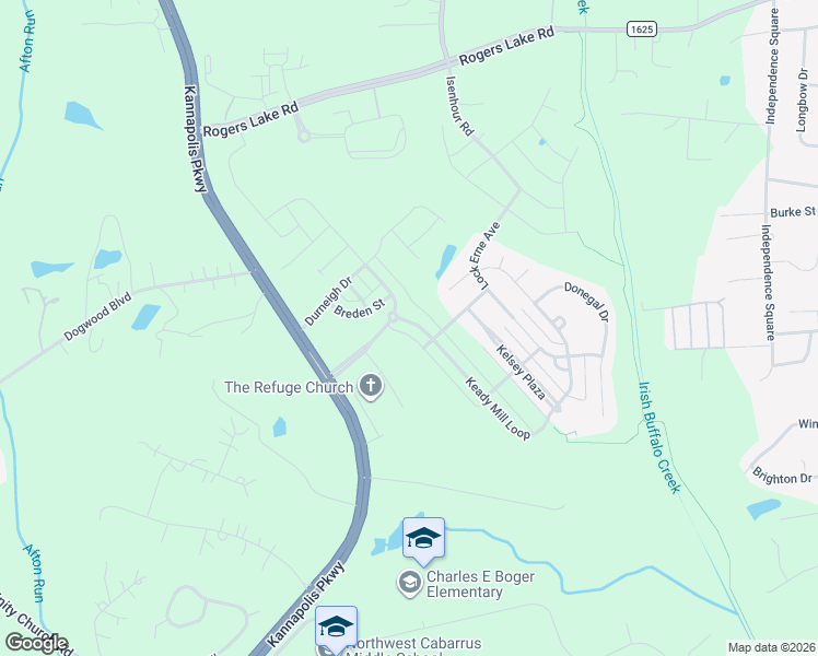 map of restaurants, bars, coffee shops, grocery stores, and more near 3389 Keady Mill Loop in Kannapolis