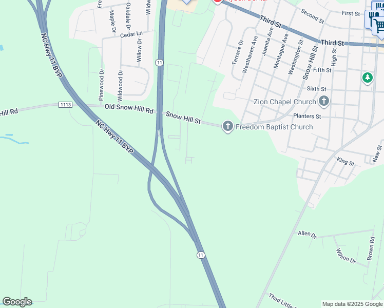 map of restaurants, bars, coffee shops, grocery stores, and more near 4460 Magellan Court in Ayden