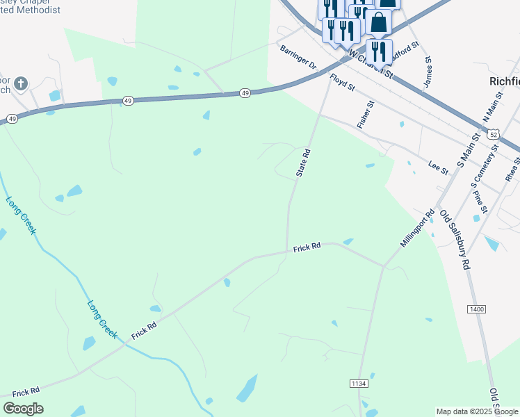 map of restaurants, bars, coffee shops, grocery stores, and more near 28481A State Road in Richfield