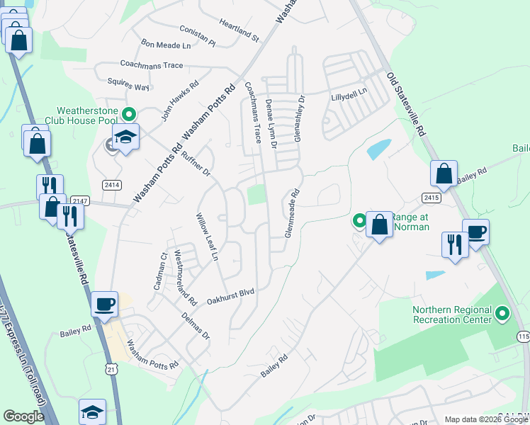 map of restaurants, bars, coffee shops, grocery stores, and more near in Cornelius