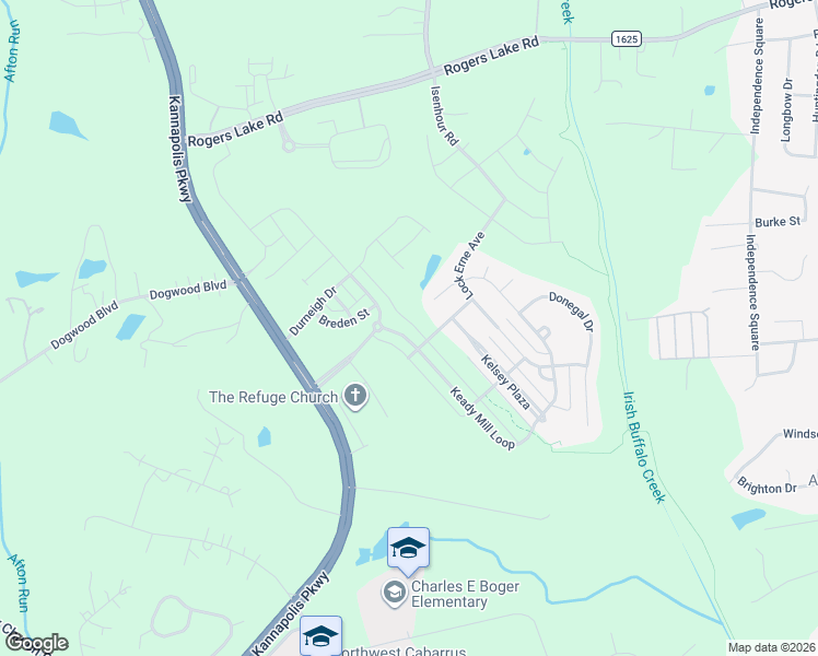 map of restaurants, bars, coffee shops, grocery stores, and more near 2612 Keady Mill Loop in Kannapolis