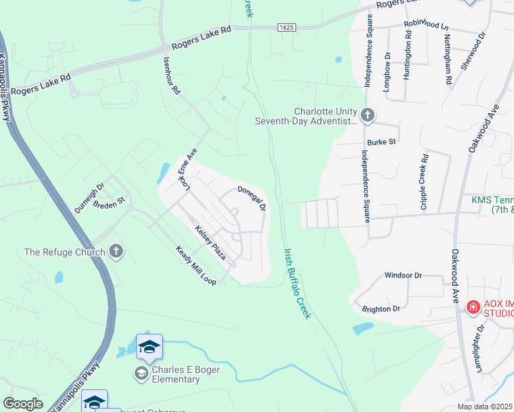 map of restaurants, bars, coffee shops, grocery stores, and more near 2941 Donegal Drive in Kannapolis