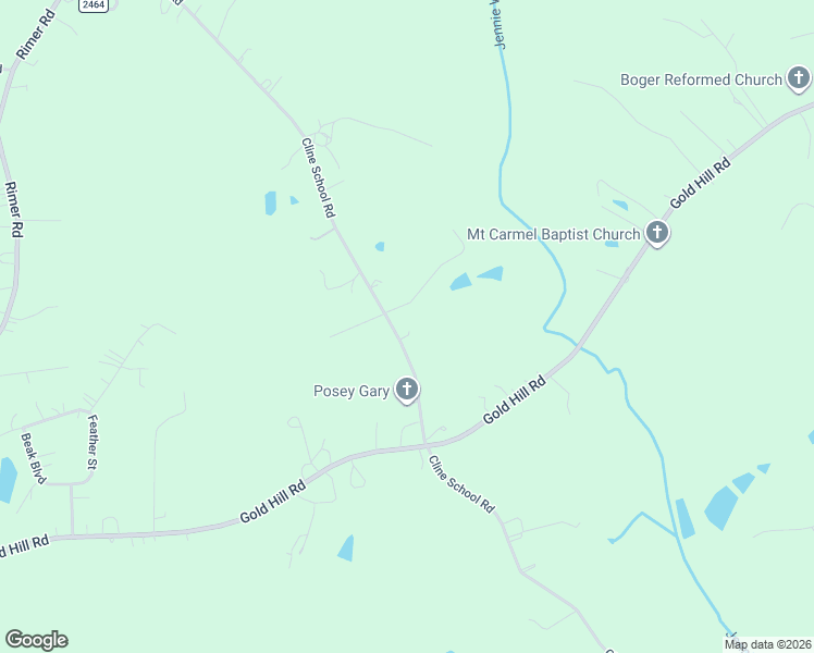 map of restaurants, bars, coffee shops, grocery stores, and more near 3400 Cline School Road in Concord