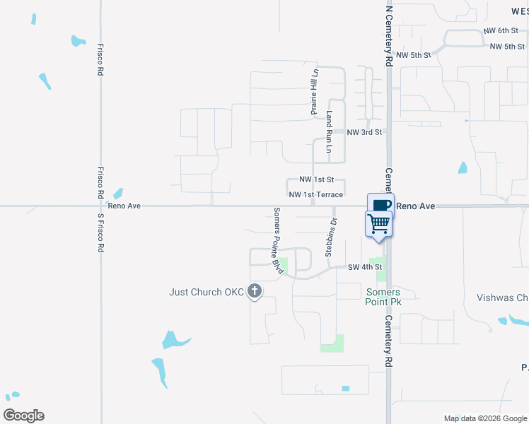 map of restaurants, bars, coffee shops, grocery stores, and more near 13341 West Reno Avenue in Yukon