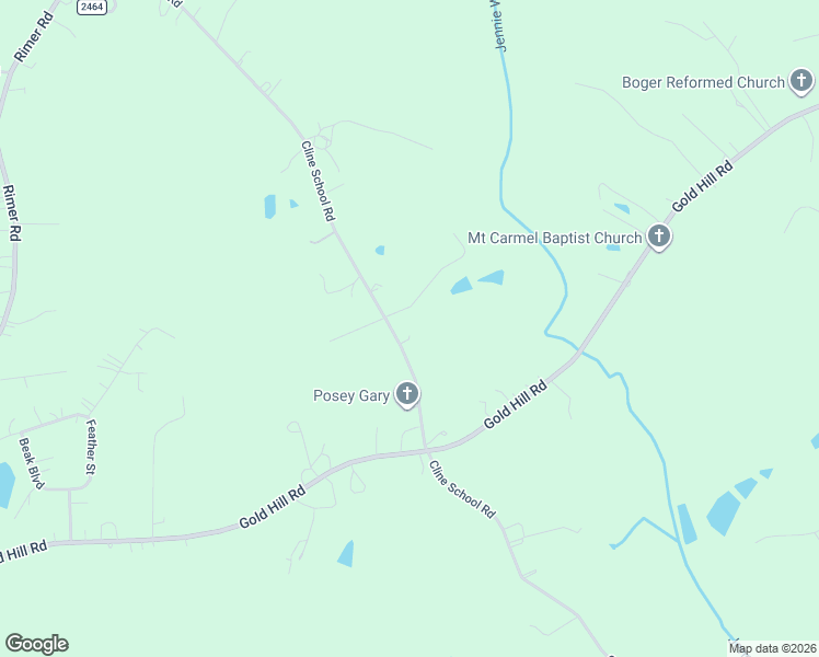 map of restaurants, bars, coffee shops, grocery stores, and more near 3400 Cline School Road in Concord