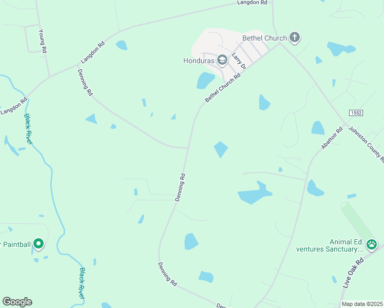 map of restaurants, bars, coffee shops, grocery stores, and more near 697 Denning Road in Angier
