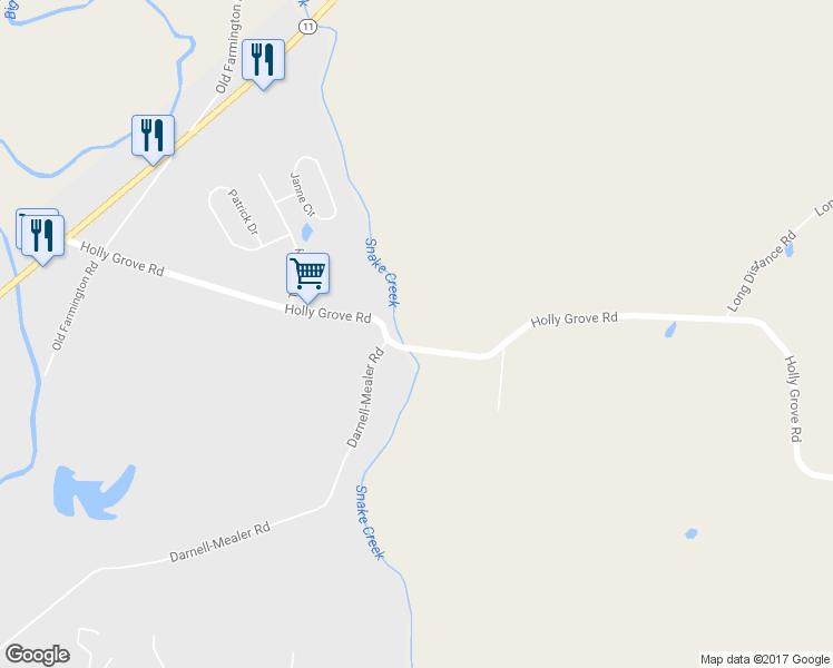 map of restaurants, bars, coffee shops, grocery stores, and more near 1400 Holly Grove Road in Lewisburg