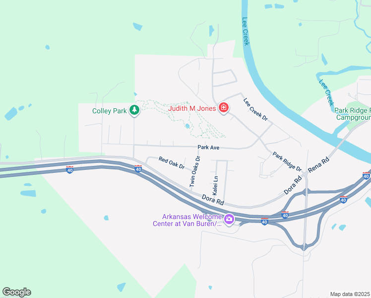 map of restaurants, bars, coffee shops, grocery stores, and more near 2517 Park Avenue in Van Buren