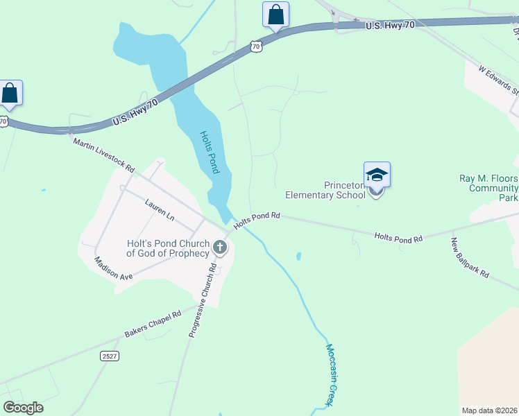 map of restaurants, bars, coffee shops, grocery stores, and more near 1020 Holts Pond Road in Princeton