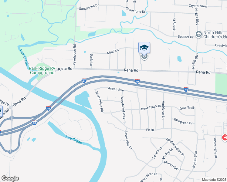 map of restaurants, bars, coffee shops, grocery stores, and more near 1008 Aspen Avenue in Van Buren