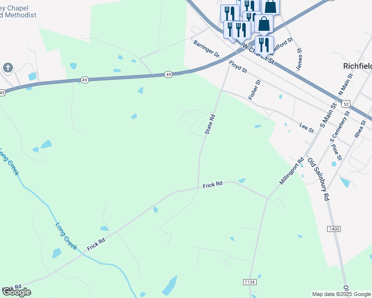 map of restaurants, bars, coffee shops, grocery stores, and more near 28481 A State Road in Richfield