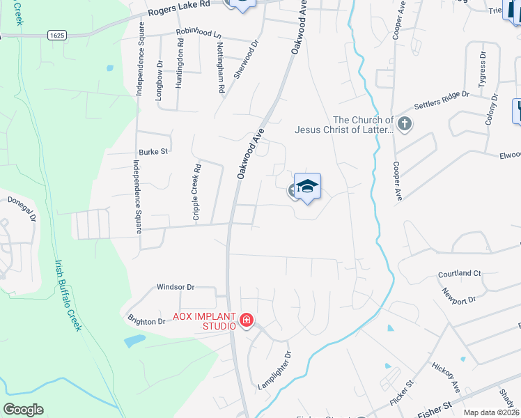 map of restaurants, bars, coffee shops, grocery stores, and more near 1429 Trotters Ridge Road in Kannapolis