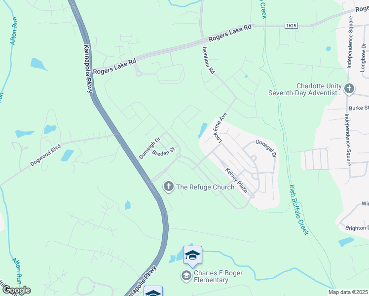 map of restaurants, bars, coffee shops, grocery stores, and more near 3472 County Down Avenue in Kannapolis